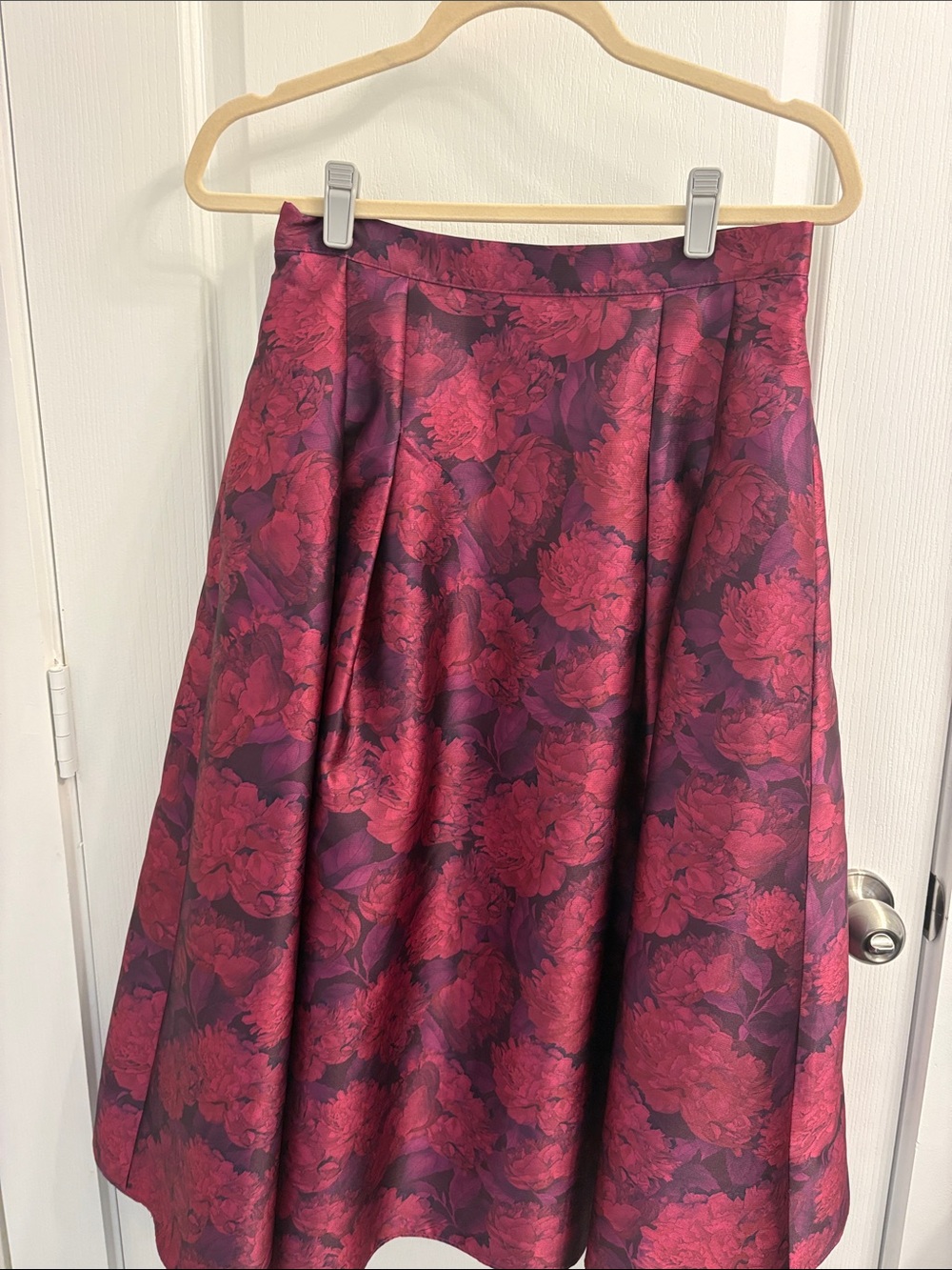 Sachin + Babi Red and Purple Floral Circle Skirt